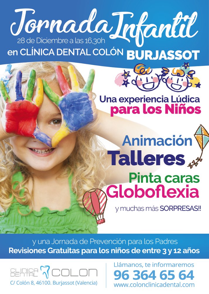 Cartel Jornada Infantil Clínica Dental Colón Burjassot